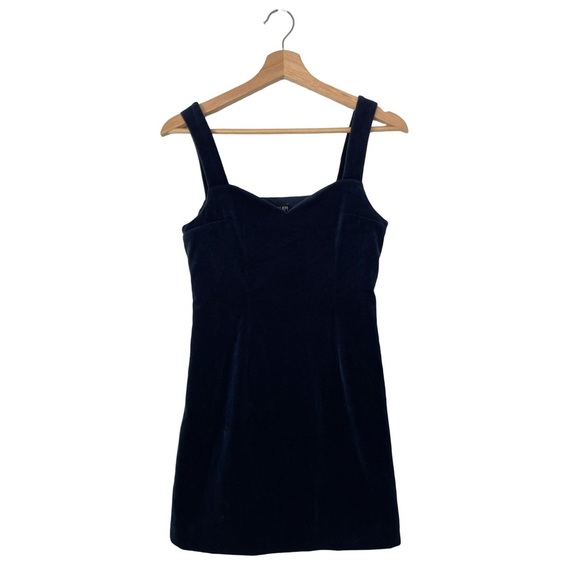 Nina Bauer Collection Vintage Navy Velvet Mini Dress - Girls Size Large - Picture 1 of 9
